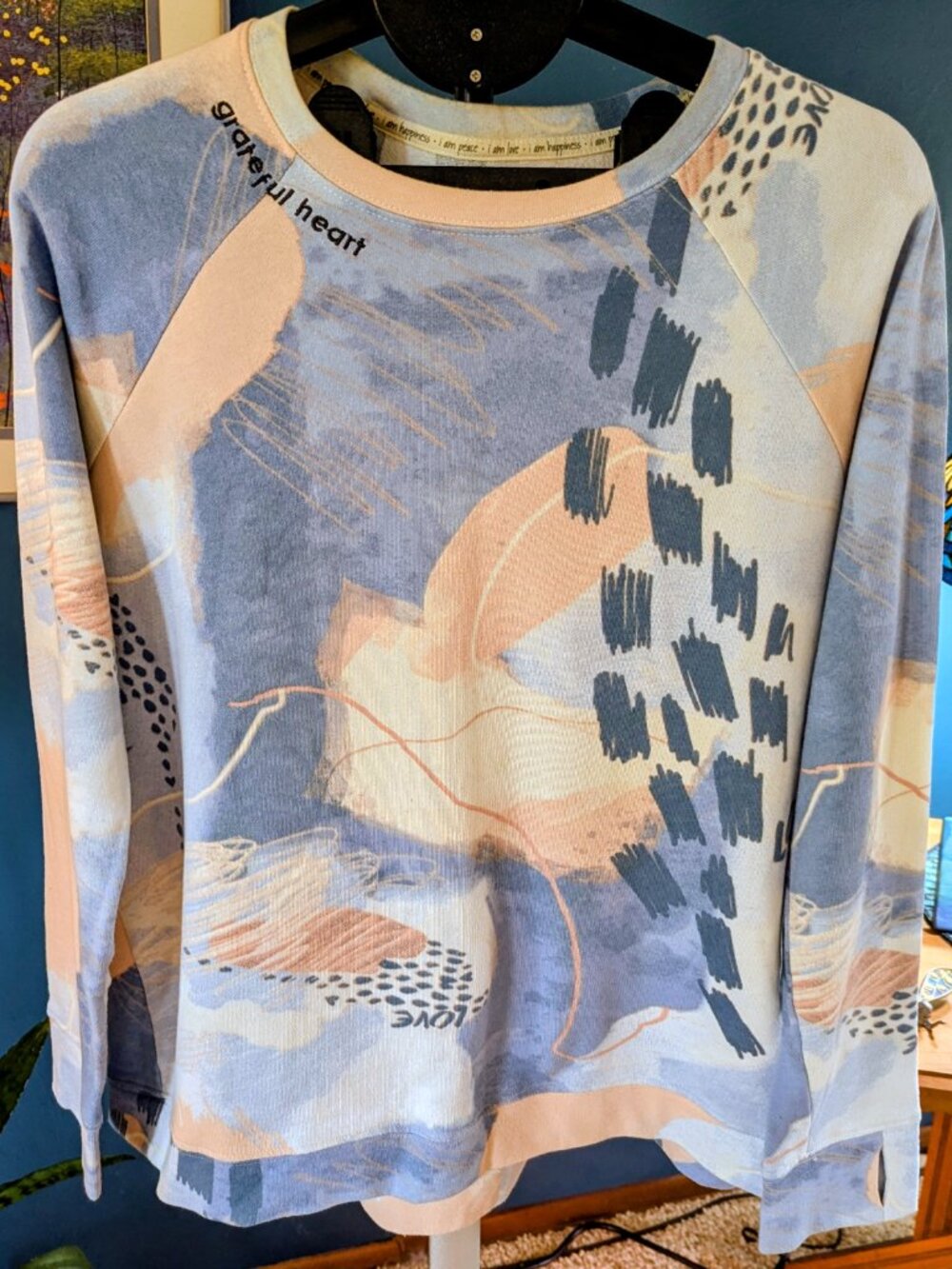 Peace Love World French Terry mid-weight sweatshirt. Medium.